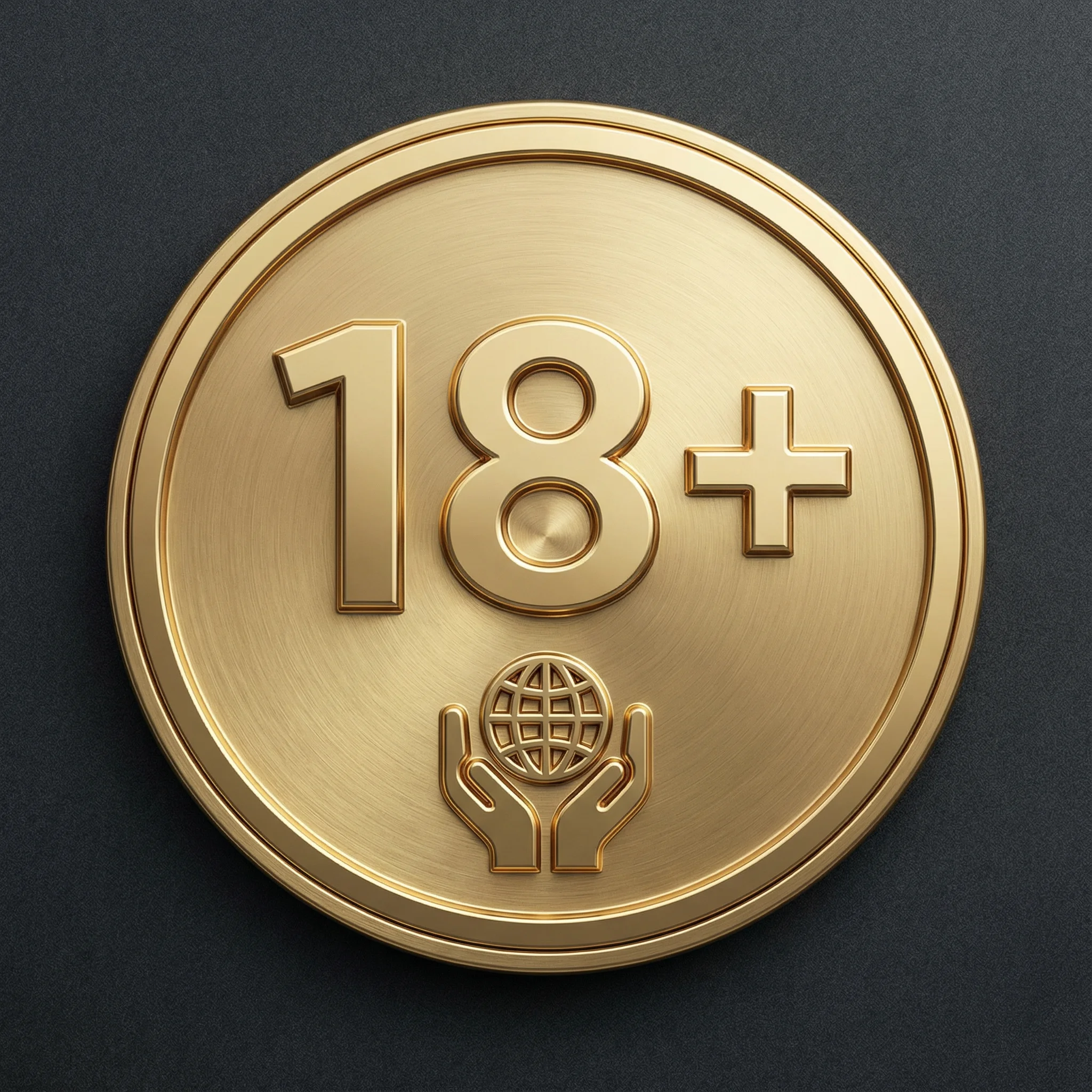 Símbolo de restrição de idade 18 anos ou mais para jogos de azar